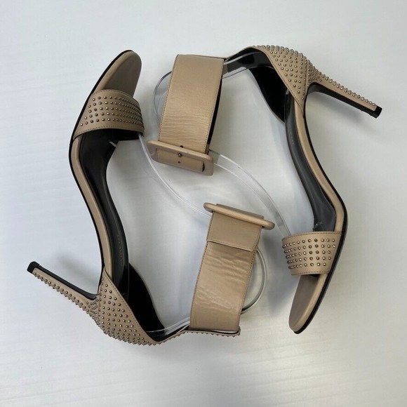 Saint Laurent Shoe Women 8.5 Jane Ankle Strap Italy Studs Heel Party Core 38.5 - Picture 7 of 14